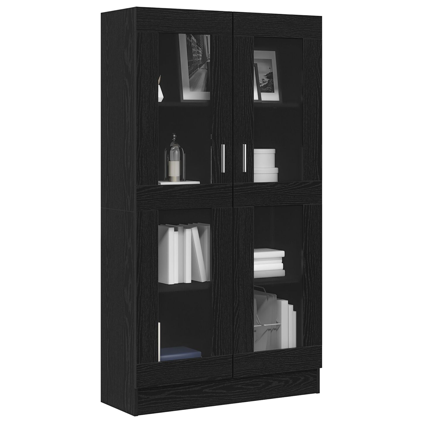 Boekenkast Zwart Eiken 82,5X30,5X150 Cm Bewerkt Hout