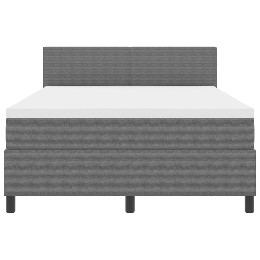 Boxspring Bed Met Matras Lichtgrijs 140X200 Cm Ribfluweel Stof