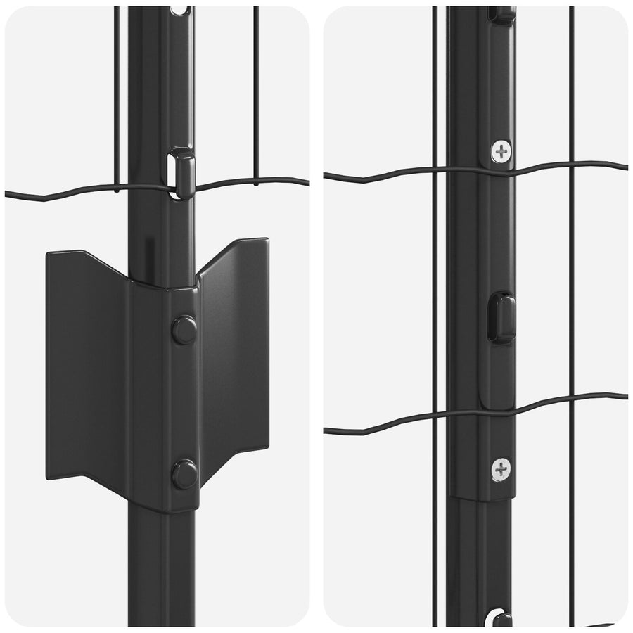 Grijze Euro Hek Set Verpakking Van 2 Grijs Metaal Met Pvc Coating