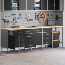 5-Delige Werkcabinet En Hoektafel Set Gelaagd Hout 4x (2x84/2x85 cm) Zwart Tafel + 4x kast