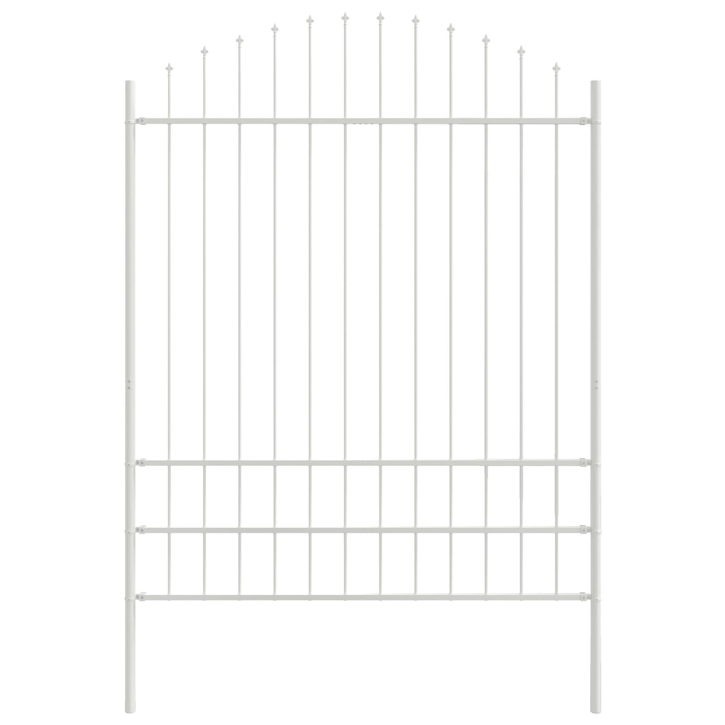 Tuinafscheiding Met Hoektop 5,1X2 M Staal Wit 5,1 m 175-200 cm