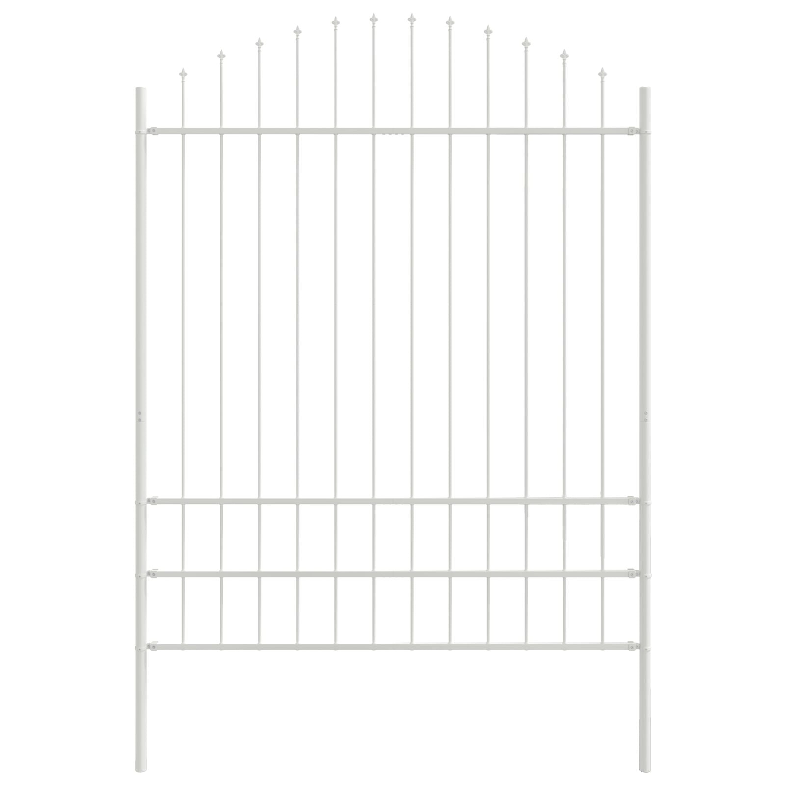 Tuinafscheiding Met Hoektop 5,1X2 M Staal Wit 5,1 m 175-200 cm