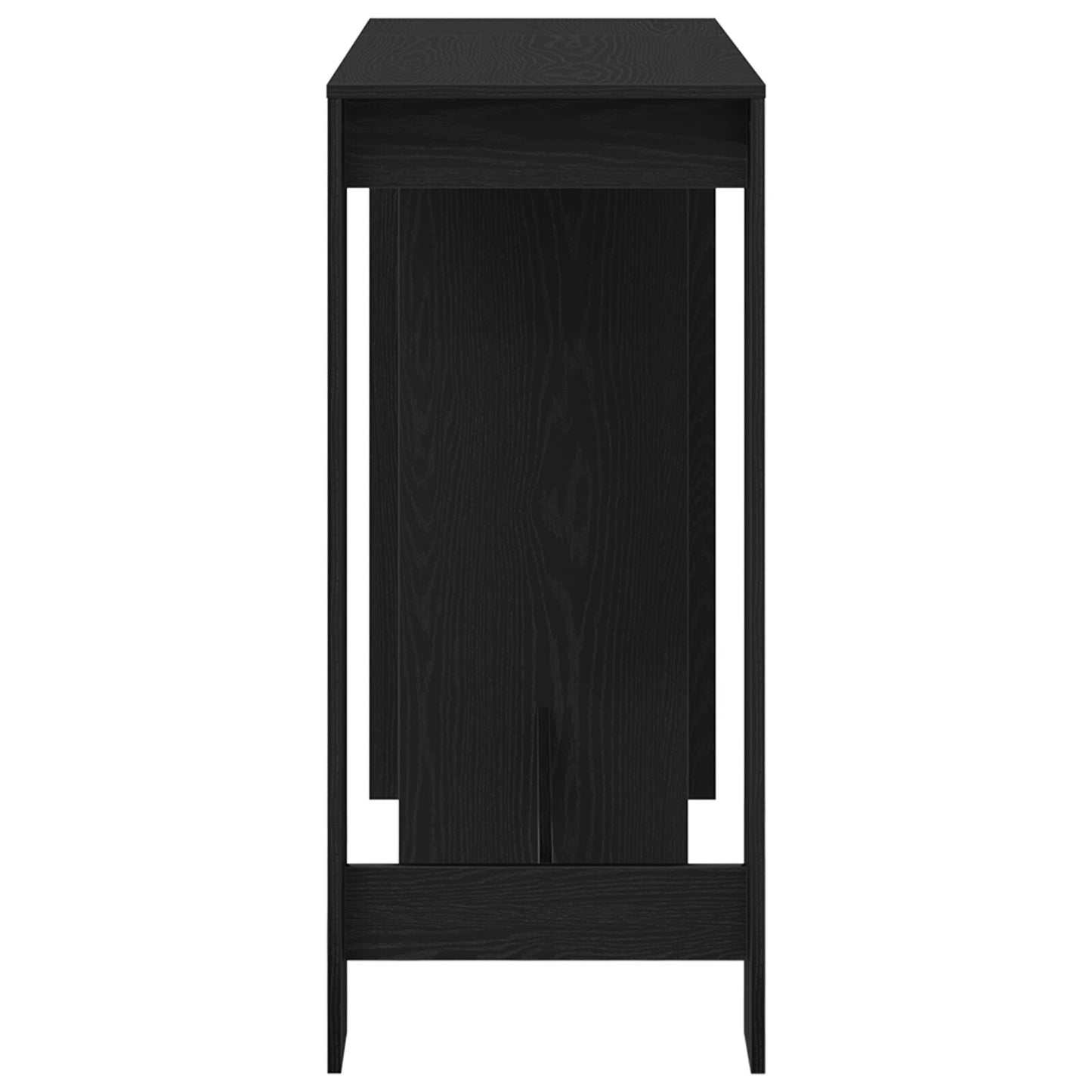 Bartafel Met Plank Zwart Eikenhout 102,5X46X103,5 Cm Engineered Hout