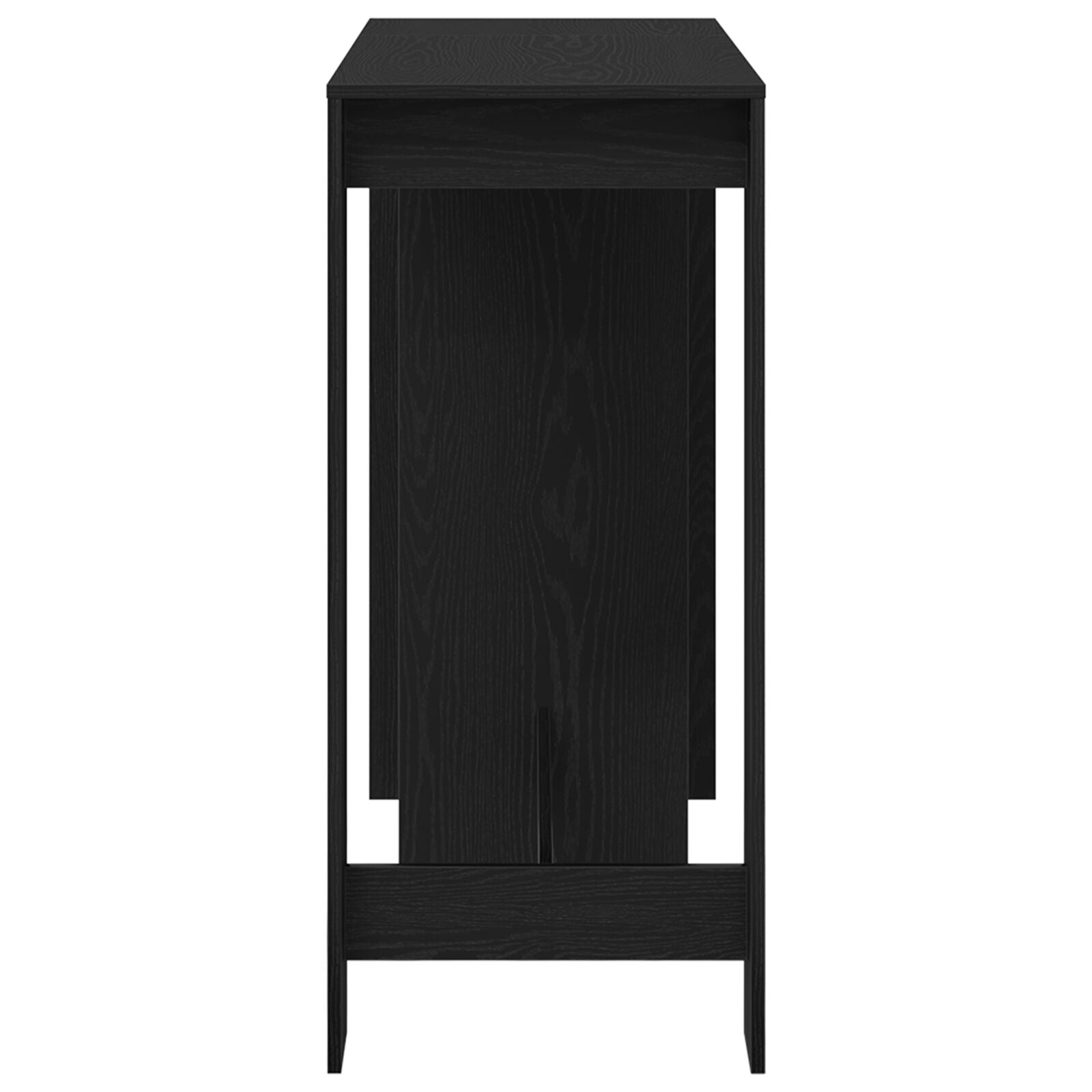 Bartafel Met Plank Zwart Eikenhout 102,5X46X103,5 Cm Engineered Hout