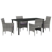 5 Delige Tuin Eetset Grijs Poly Rattan