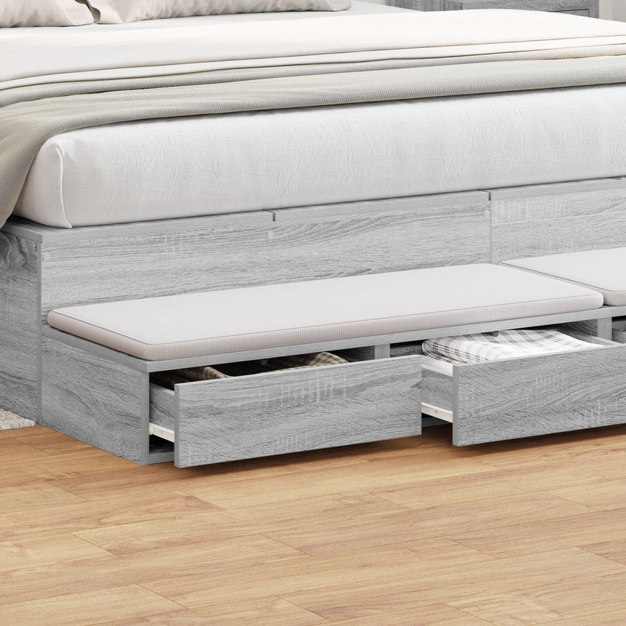 Bedladen 180X36,5X16,5 Cm Gelaagd Hout Grijs sonoma 180 x 36.5 x 16.5 cm