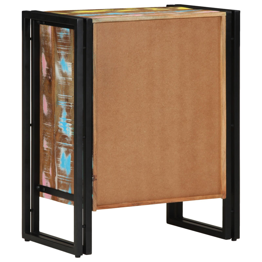 Schoenkast Zwart 30X30X40 Cm En Staal Massief gerecycled hout