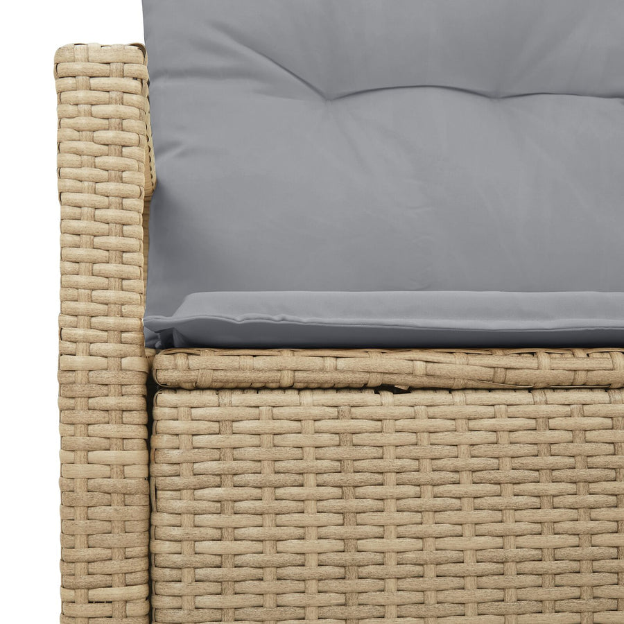 2-Zits Tuinsofa Met Kussens Poly Rattan Beige en Grijs zonder opslag