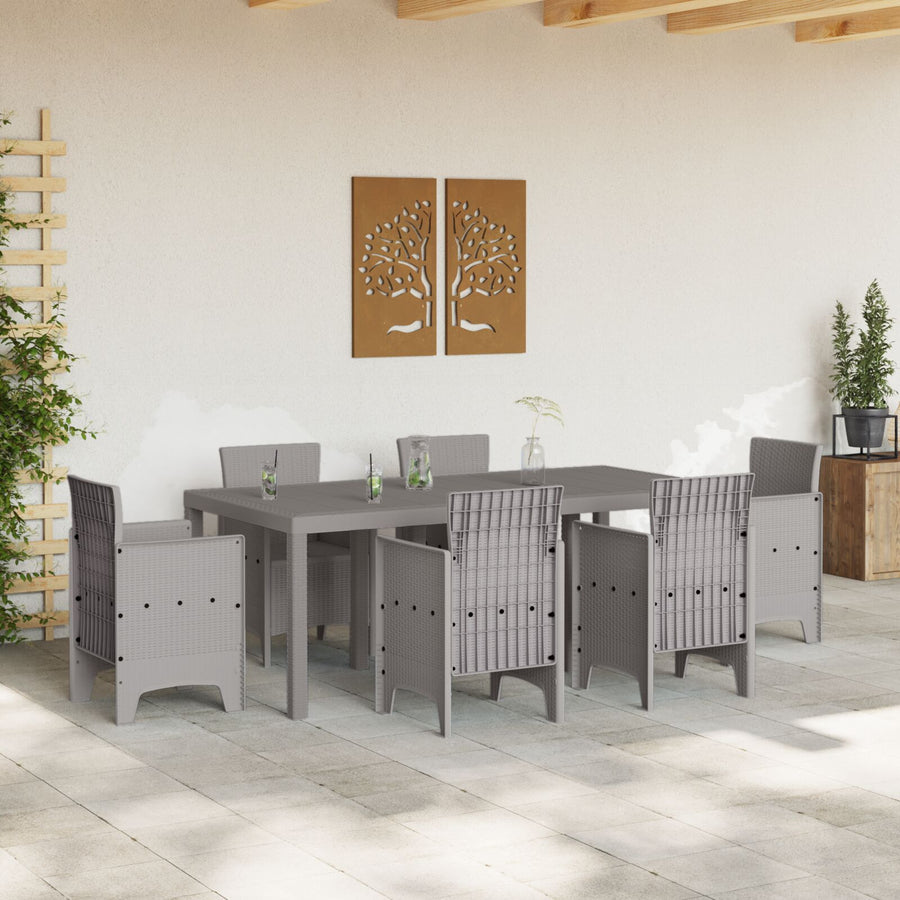 Tuin Tafel 200X100X73 Cm Poly Rattan Lichtgrijs 2 m