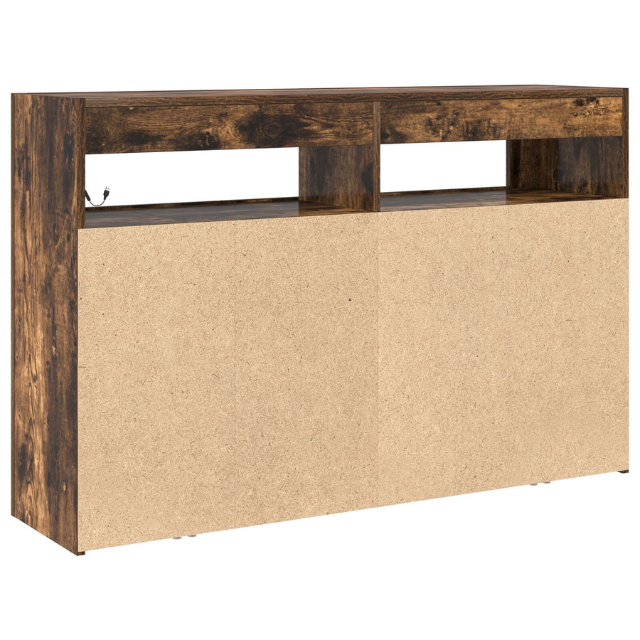 Dressoir Samengesteld Hout 116 X 30 X 75 Cm Gerookt Eiken