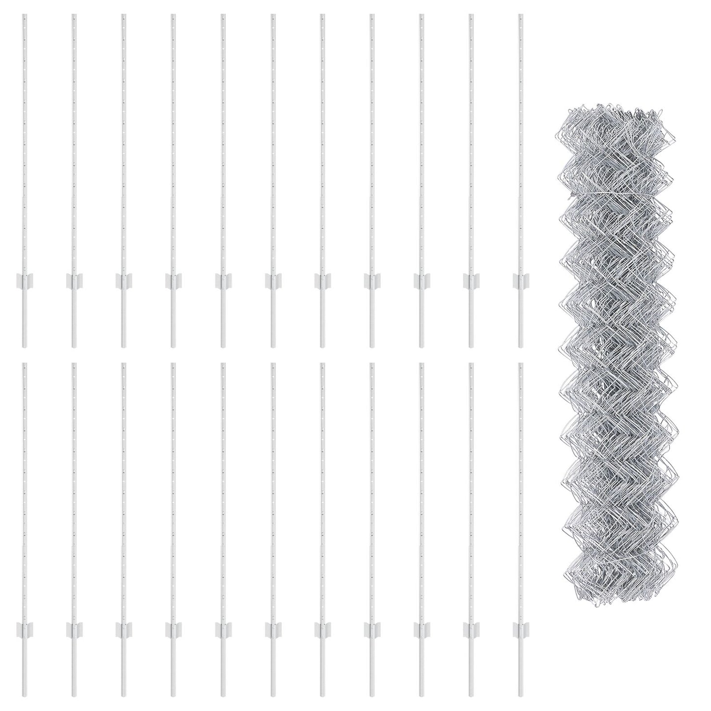 Kettinglink Hek Met 44 U Posts Zilver 1.2M X 25M Staal