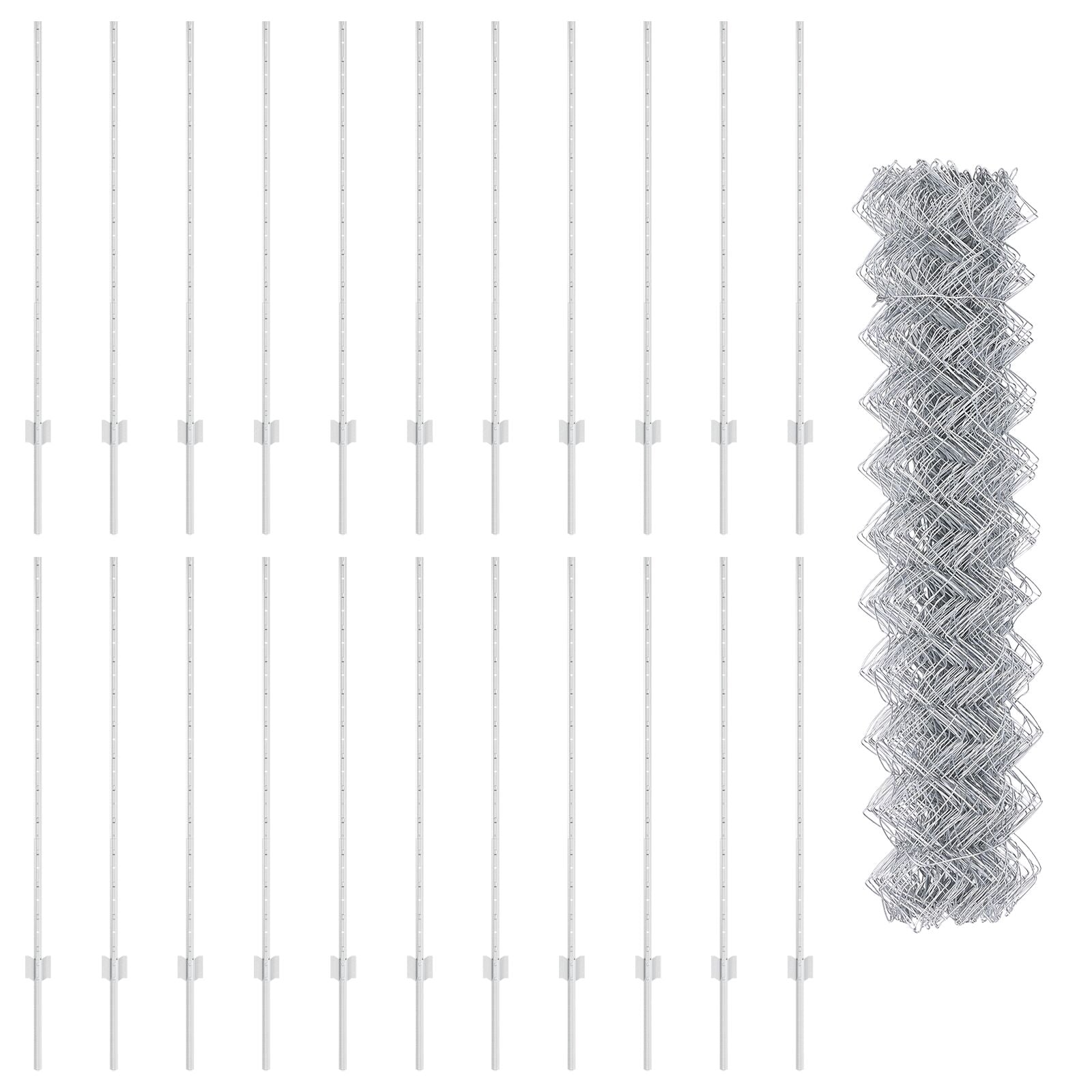Kettinglink Hek Met 44 U Posts Zilver 1.2M X 25M Staal