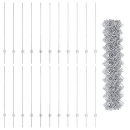 Kettinglink Hek Met 44 U Posts Zilver 1.2M X 25M Staal
