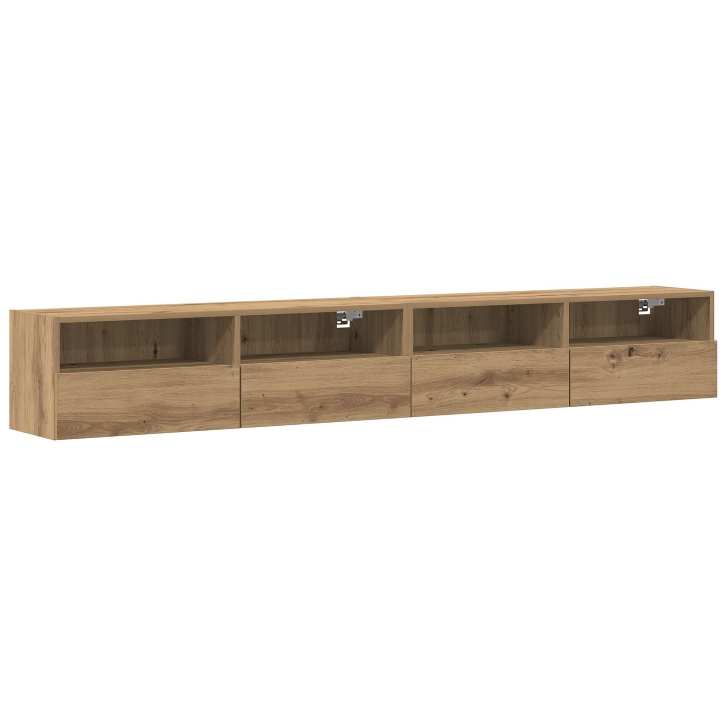 Tv Wandkasten 2 Stuks Bewerkt Hout Artisan eiken
