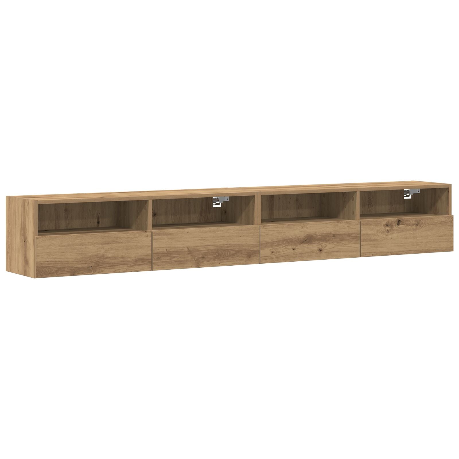 Tv Wandkasten 2 Stuks Bewerkt Hout Artisan eiken