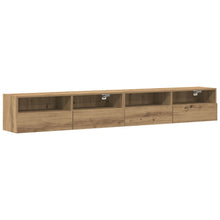 Tv Wandkasten 2 Stuks Bewerkt Hout Artisan eiken