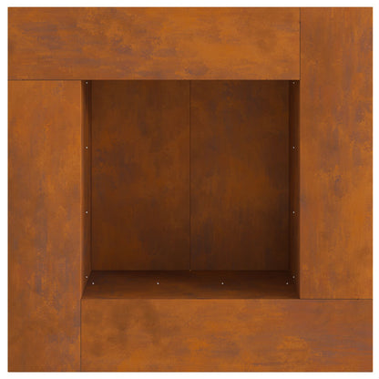 Vuurkorf Vierkant Verweerd Staal Verweerd staal/Bruin 80 x 80 x 40 cm