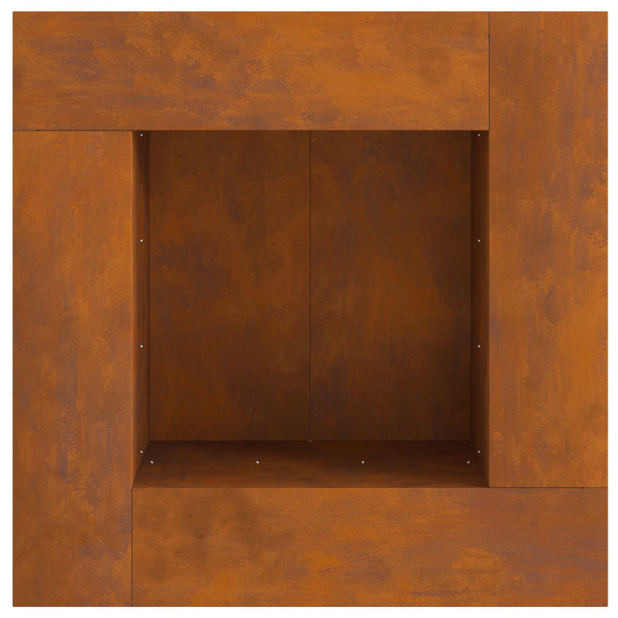 Vuurkorf Vierkant Verweerd Staal Verweerd staal/Bruin 80 x 80 x 40 cm
