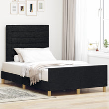 Bedframe Zwart 120X200 Cm Stoffen Crème