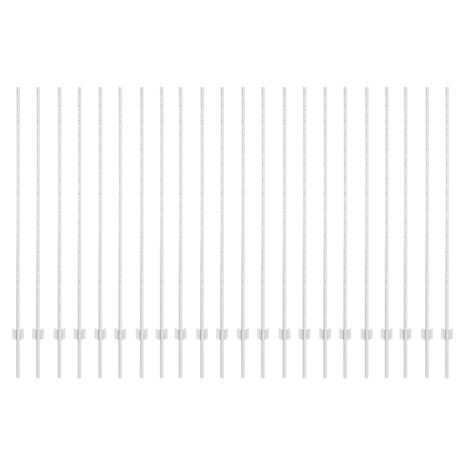 Hekposts 44 stuks U-Channel Zilver 200 cm Staal