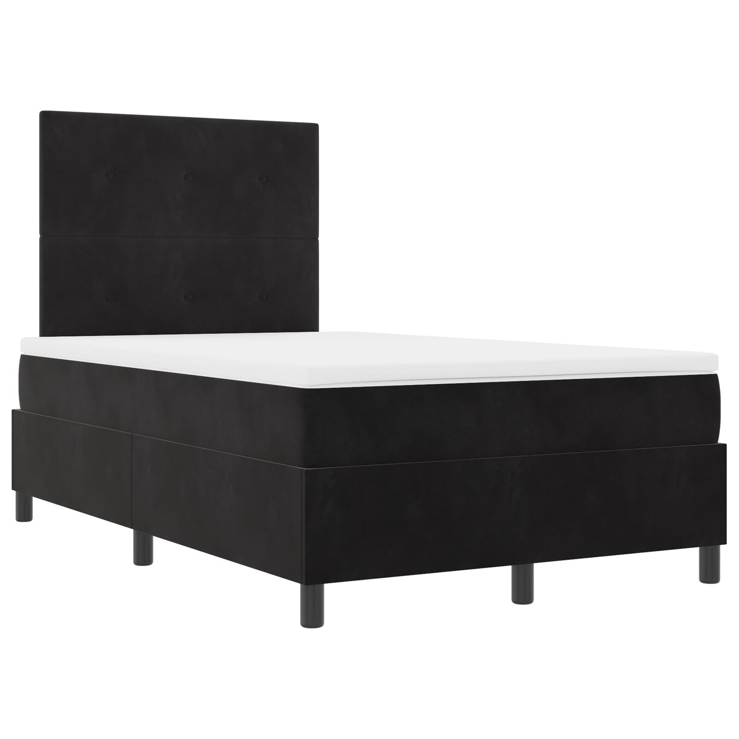 Boxspring Bed Met Matras Zwart 120X200 Cm Fluweel Blauw