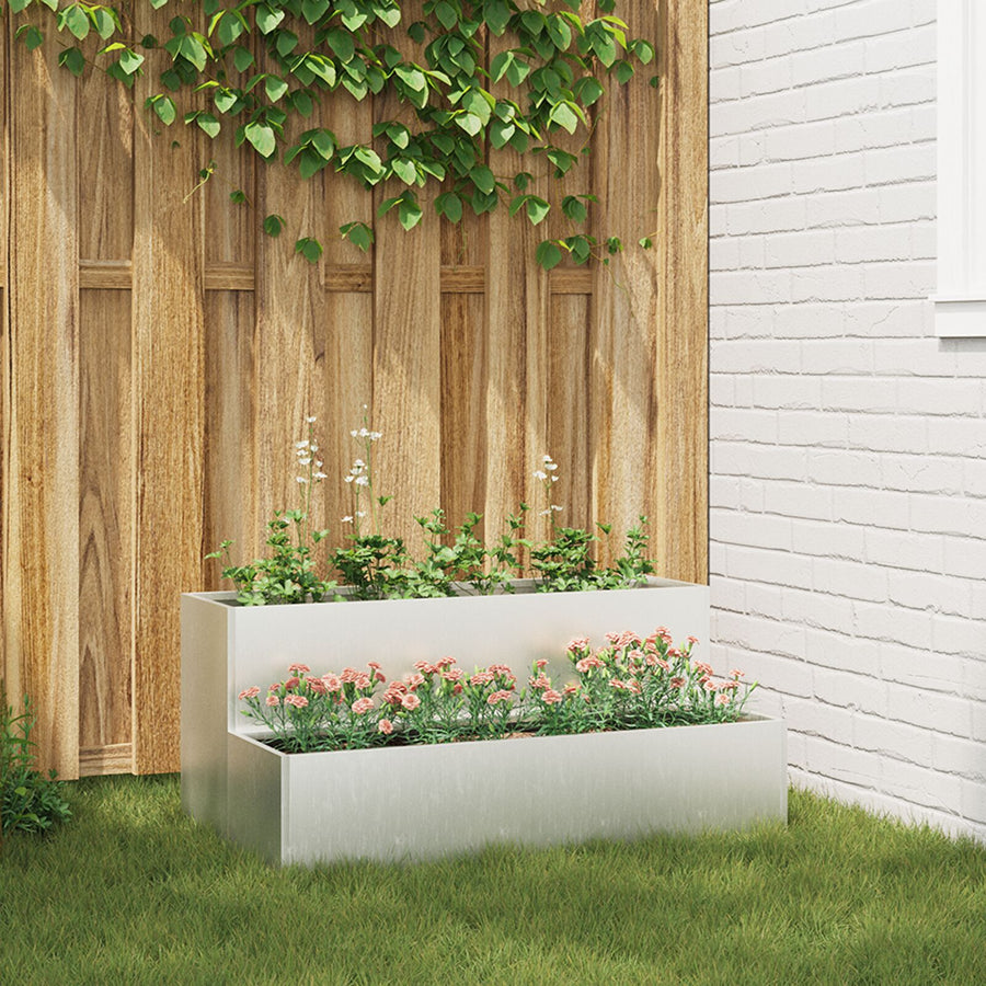 Tuinplanter 2-Tier 100 x 60 x 45 cm Roestvrijstaal