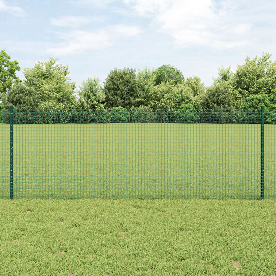 Gelaste Draadhek Met 5 U-Posts Groen 0.8X10 M Staal