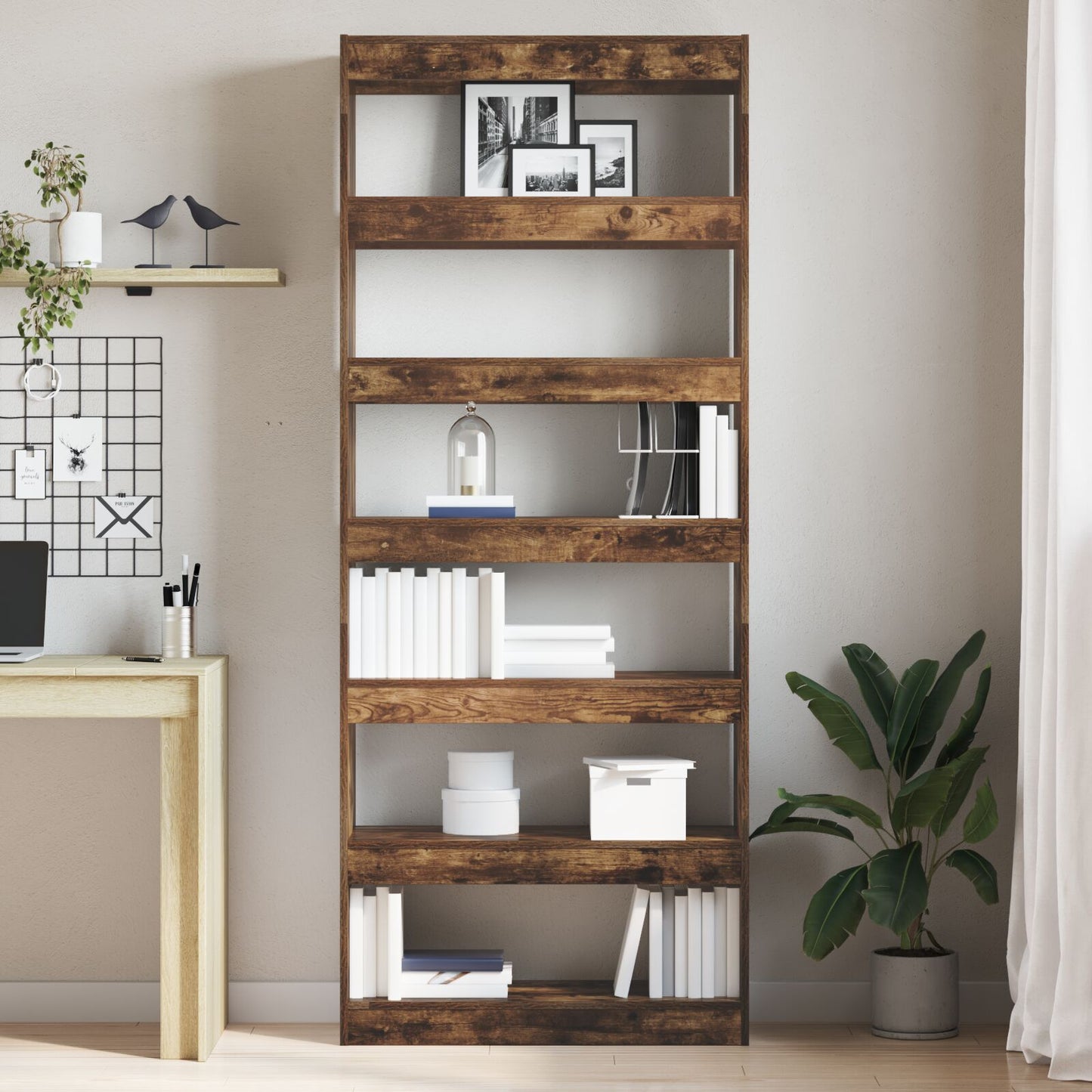Gerookte Eiken Boekenkast Gerookt Eiken Hout 80 X 30 X 198 Cm