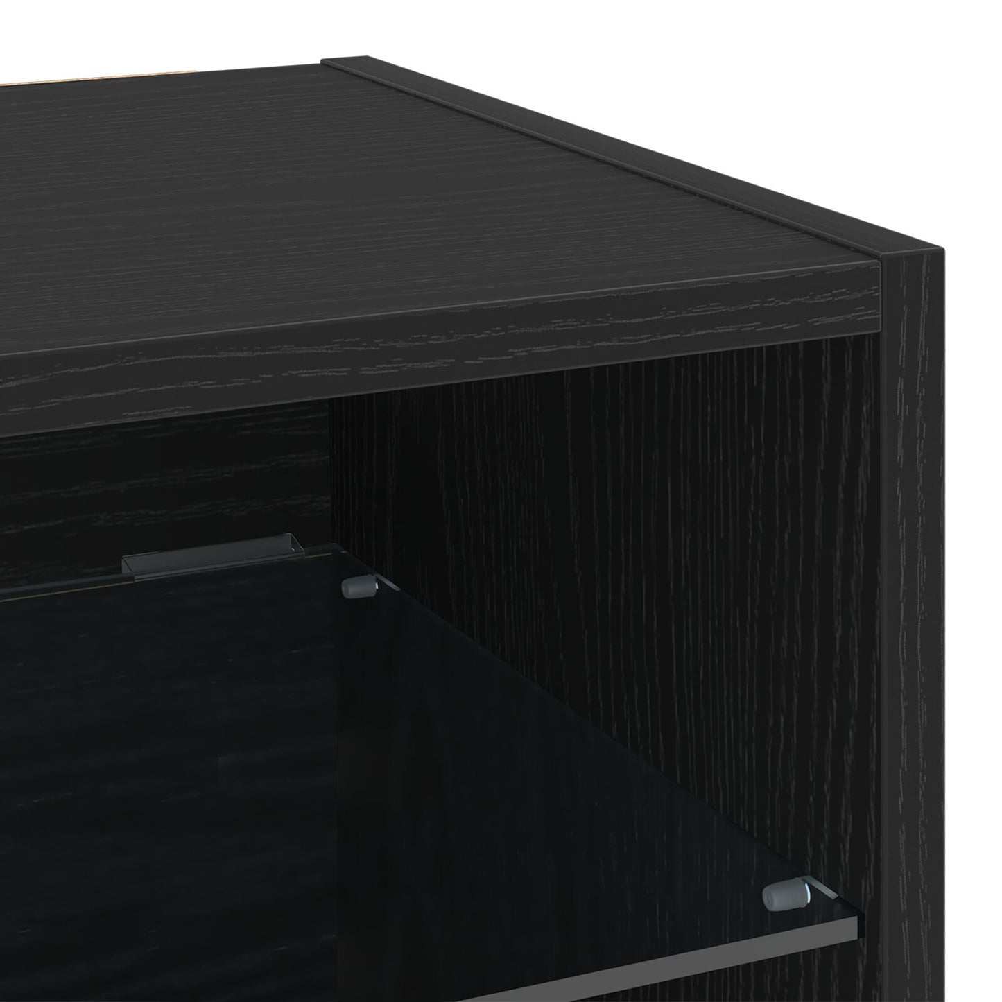 Led Tv-Kast Zwart Eiken 30X28,5X30 Cm Houtmateriaal