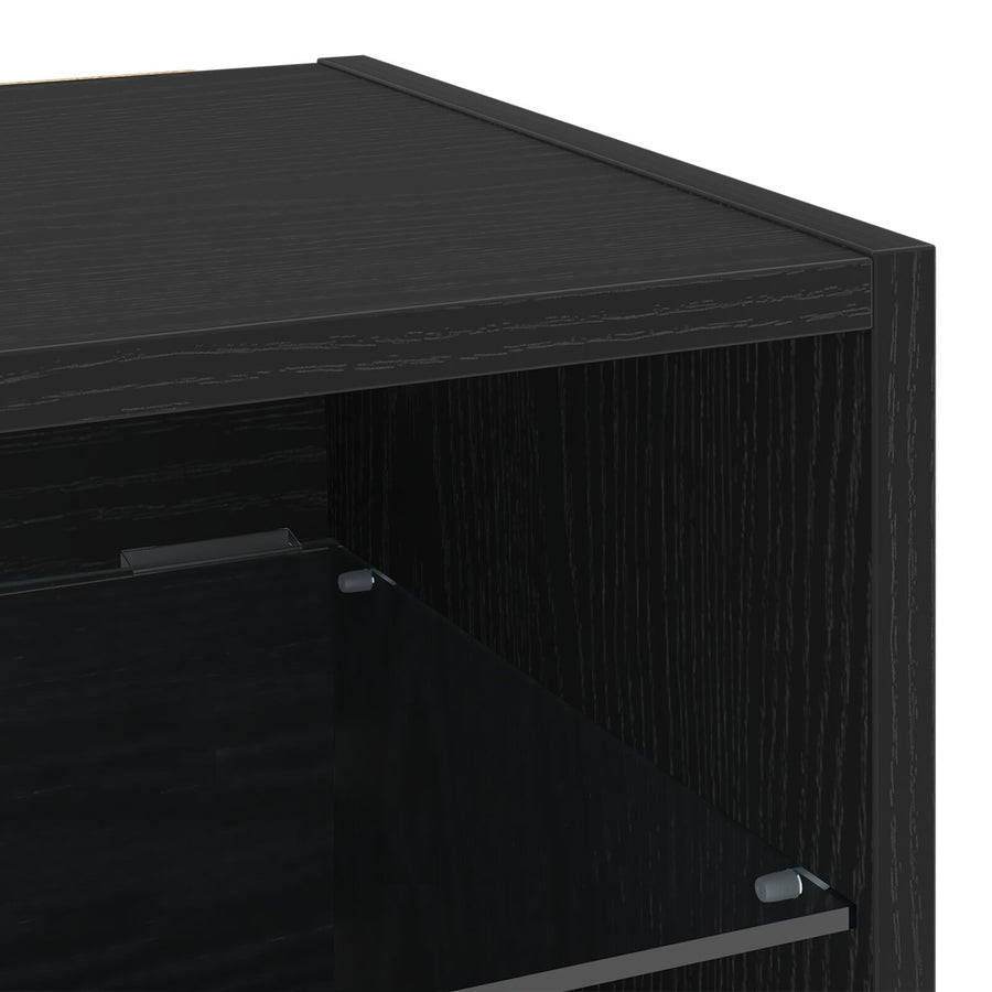 Led Tv-Kast Zwart Eiken 30X28,5X30 Cm Houtmateriaal