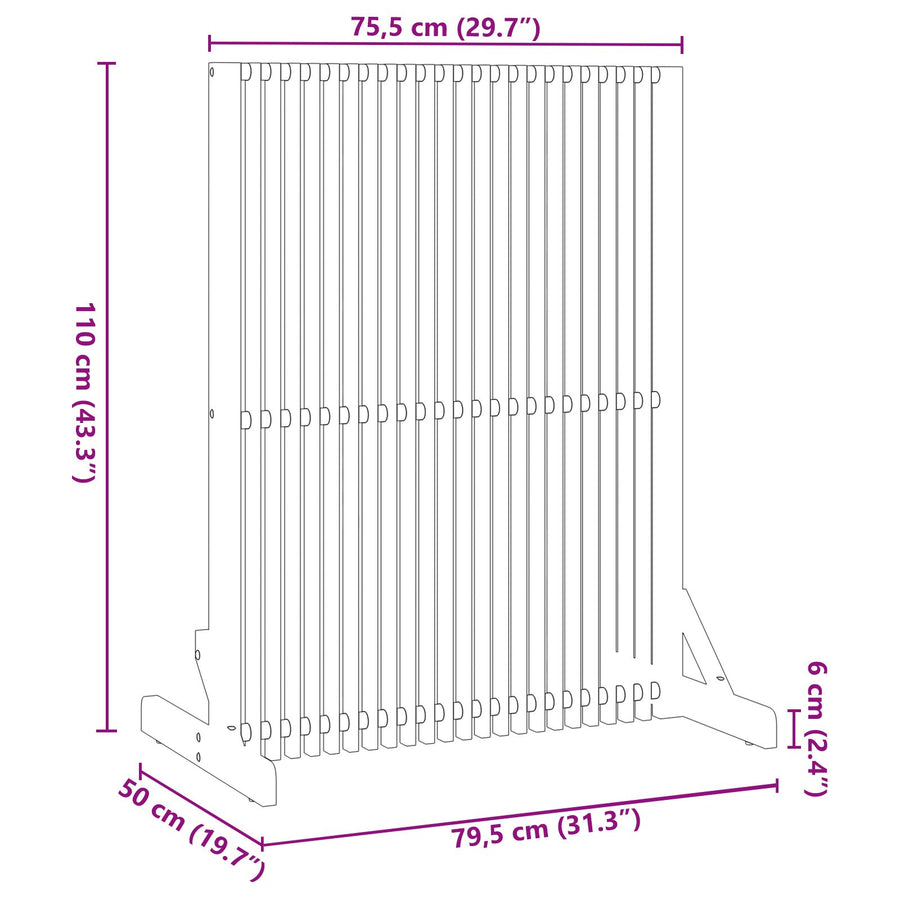 Privacy Scherm Binnen/Buiten Massief Acacia Hout 110 cm