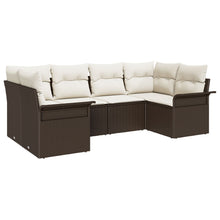 6-Delige Tuin Sofa Set Met Kussens Bruin Poly Rattan