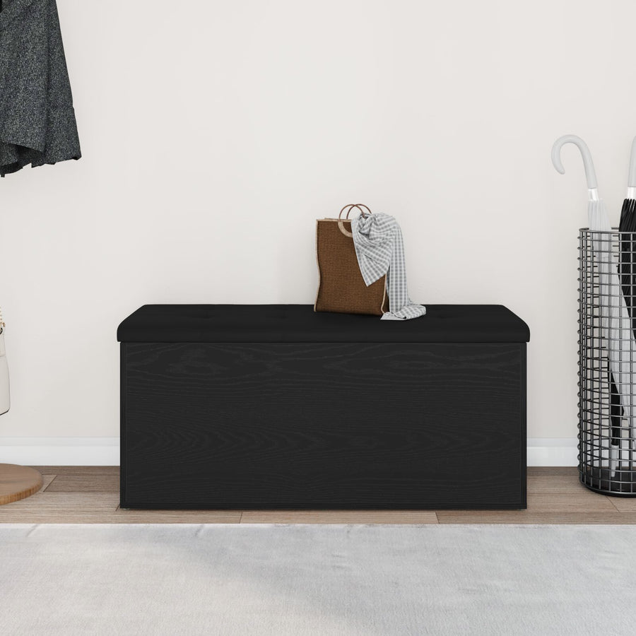 Opslagbank 100X40X45 Cm Gelaagd Hout Zwart eiken 102 x 42 x 45 cm