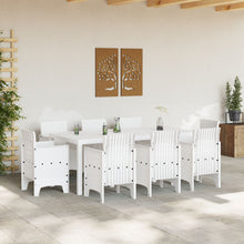 9-Delige Tuin Eetset Wit Poly Rattan