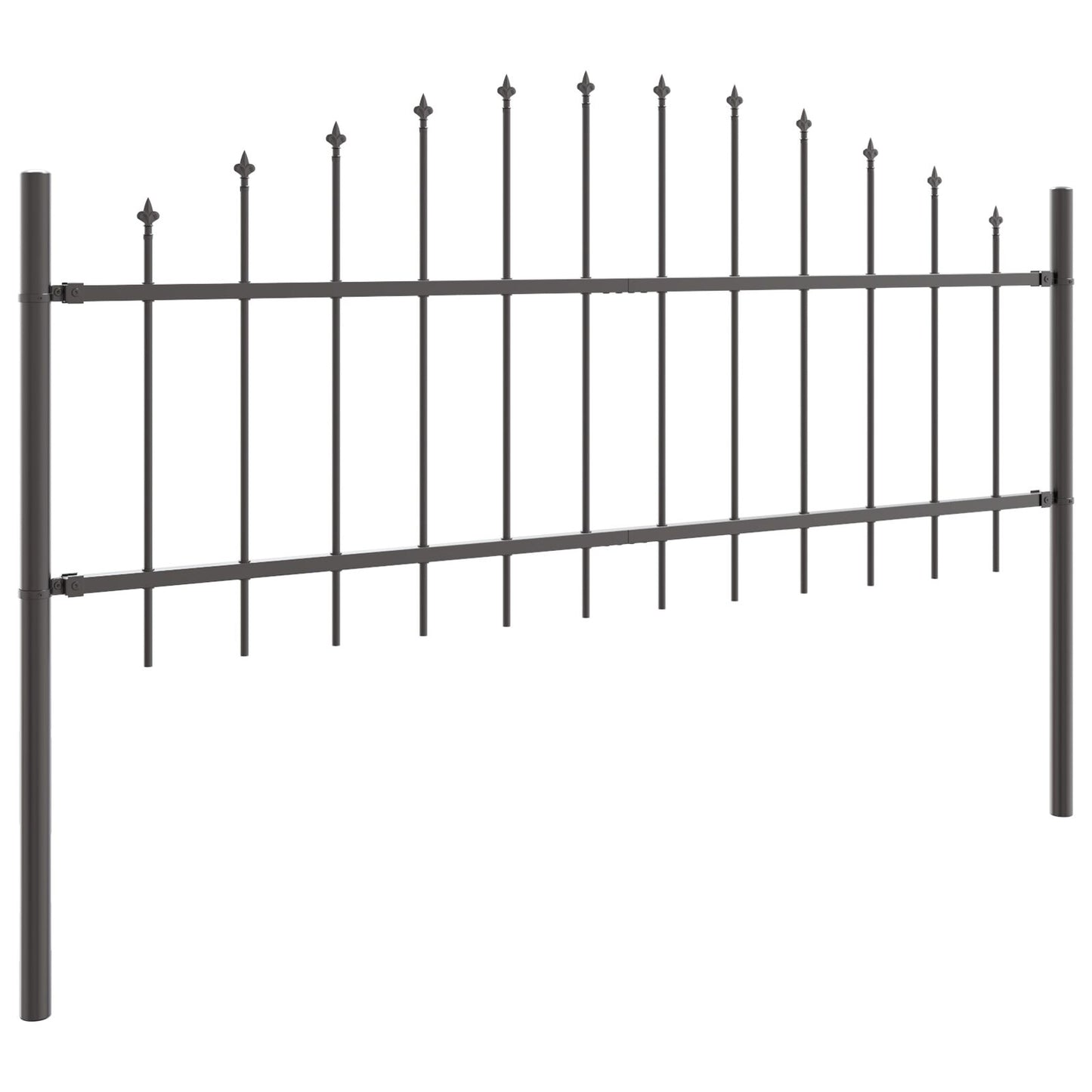 Tuinhek Met Hoepel Top 5,1X0,75 M Staal Grijs 5.1 m 50-75 cm