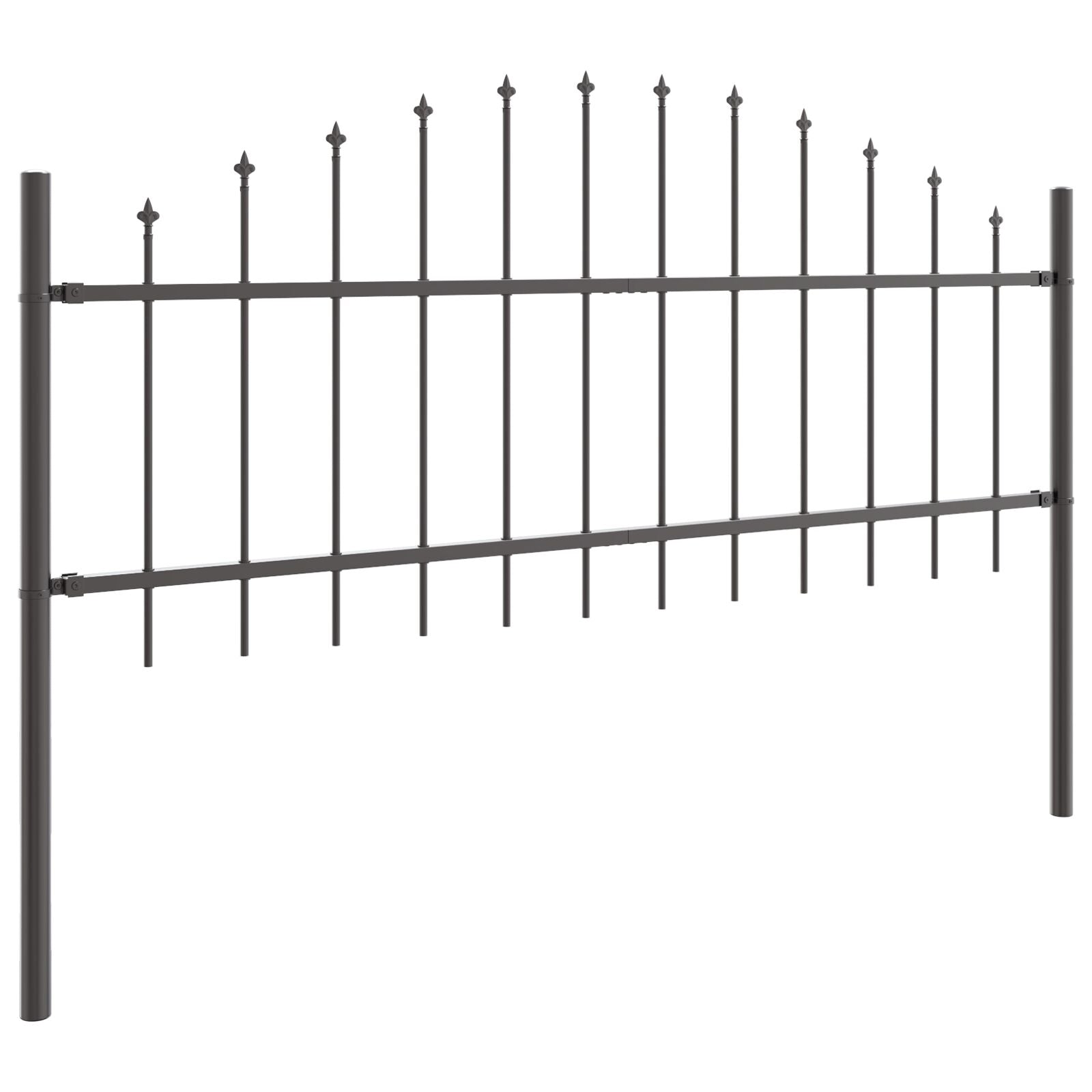 Tuinhek Met Hoepel Top 5,1X0,75 M Staal Grijs 5.1 m 50-75 cm