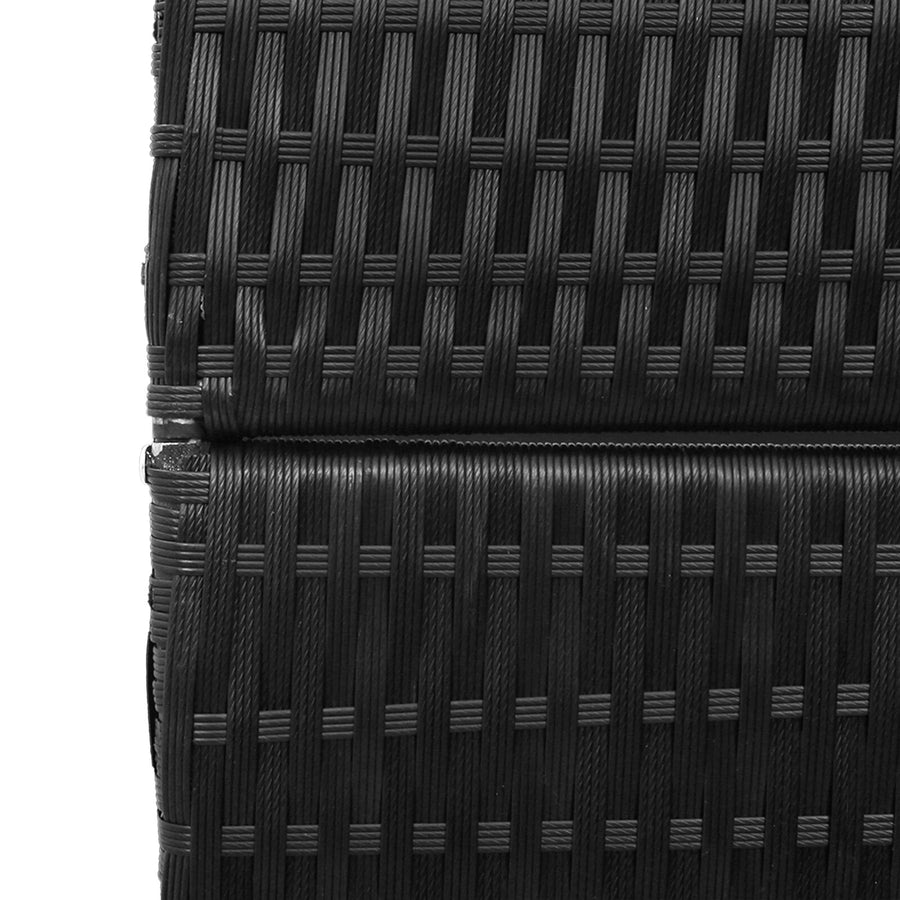 Kamerscherm Vouwbaar 195X Poly Rattan 180 cm Zwart 4 panelen