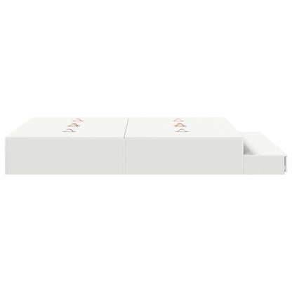 Opbergbedframe Wit 150X200 Cm Artisanaal Eiken