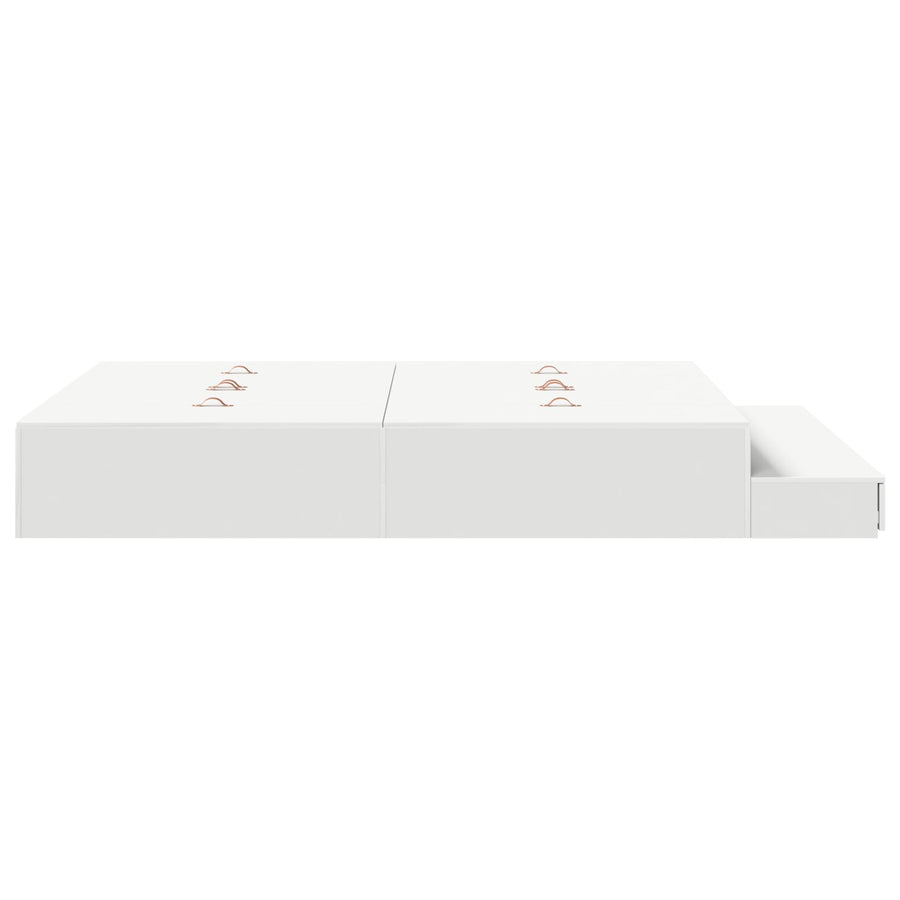 Opbergbedframe Wit 150X200 Cm Artisanaal Eiken
