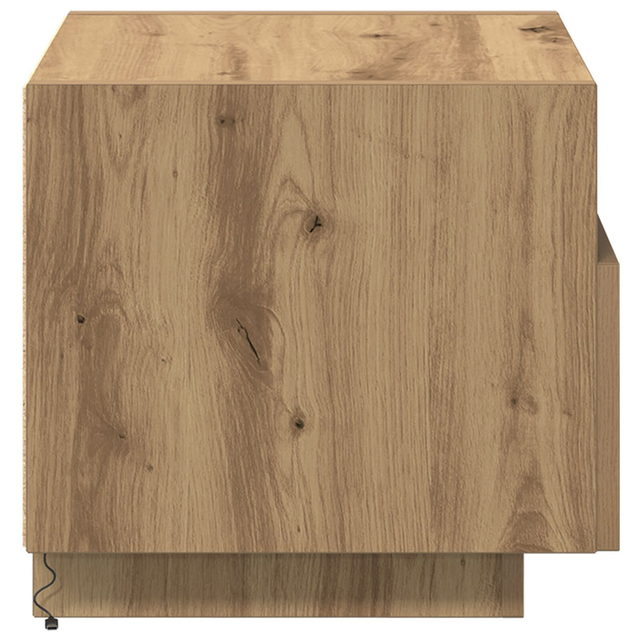 Nachtkastjes Met Led-Verlichting 2 Stuks 40X39X37 Cm Artisan eiken