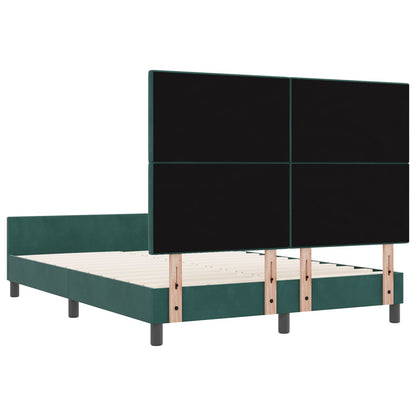 Bedframe Donkergroen 160X200 Cm Velvet Crème