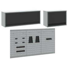 5-Delige Gereedschapskast En Pegboard Set Wandgenesteld Zwart Metaal