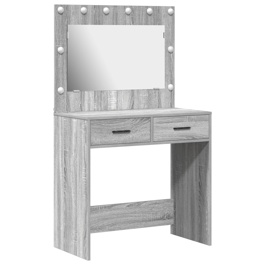 Dressing Tafel Met Led Verlichting 78,5X41X135 Cm Grijze sonoma 78.5 x 41 x 135 cm