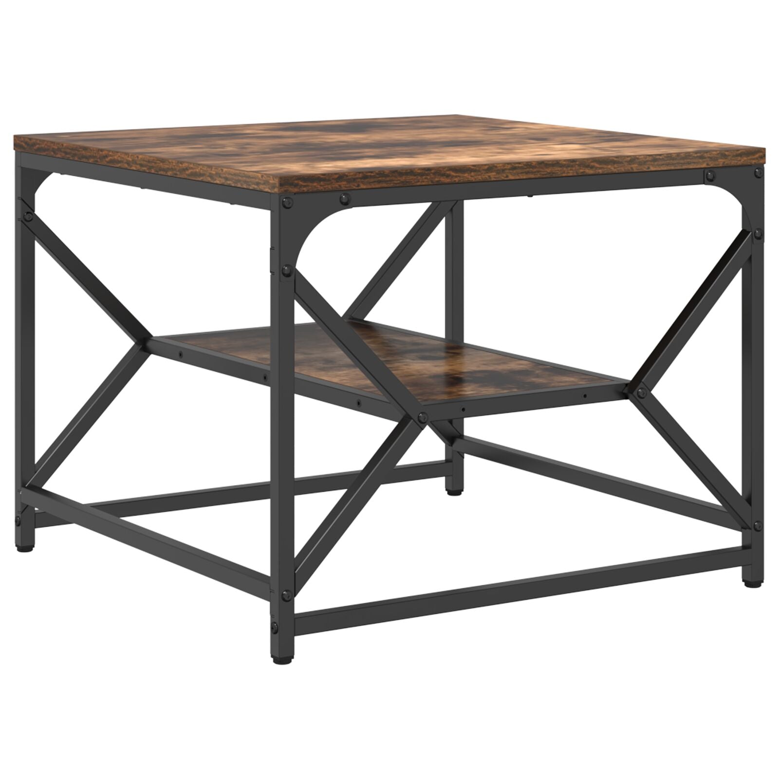 Salontafel Met Plank In Gerookt Eiken Van Geengineerd Hout Gerookte eiken 51 x 50 x 40 cm