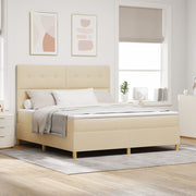 Boxspringbed 180x200 cm crème stof