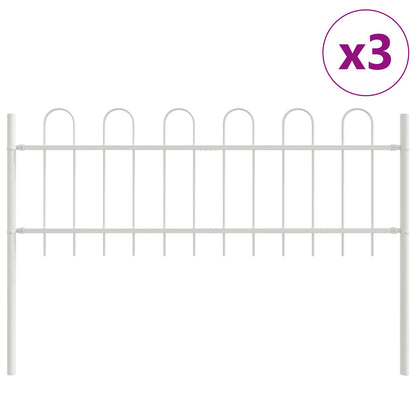 Tuinscherm Met Hoepel Top 5,1X0,6 M Staal Wit 0.6 m 5.1 m