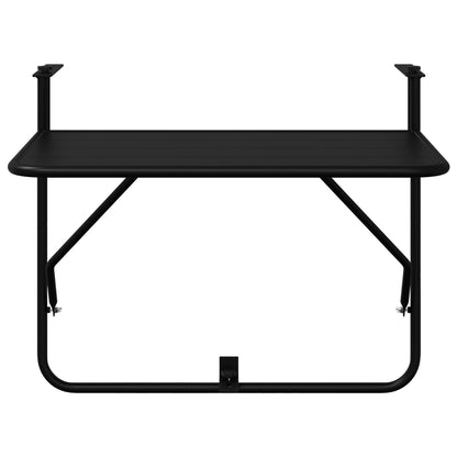Hangende Balkon Tafel Vouwbaar 60X40 Cm Staal Zwart Latten ontwerp