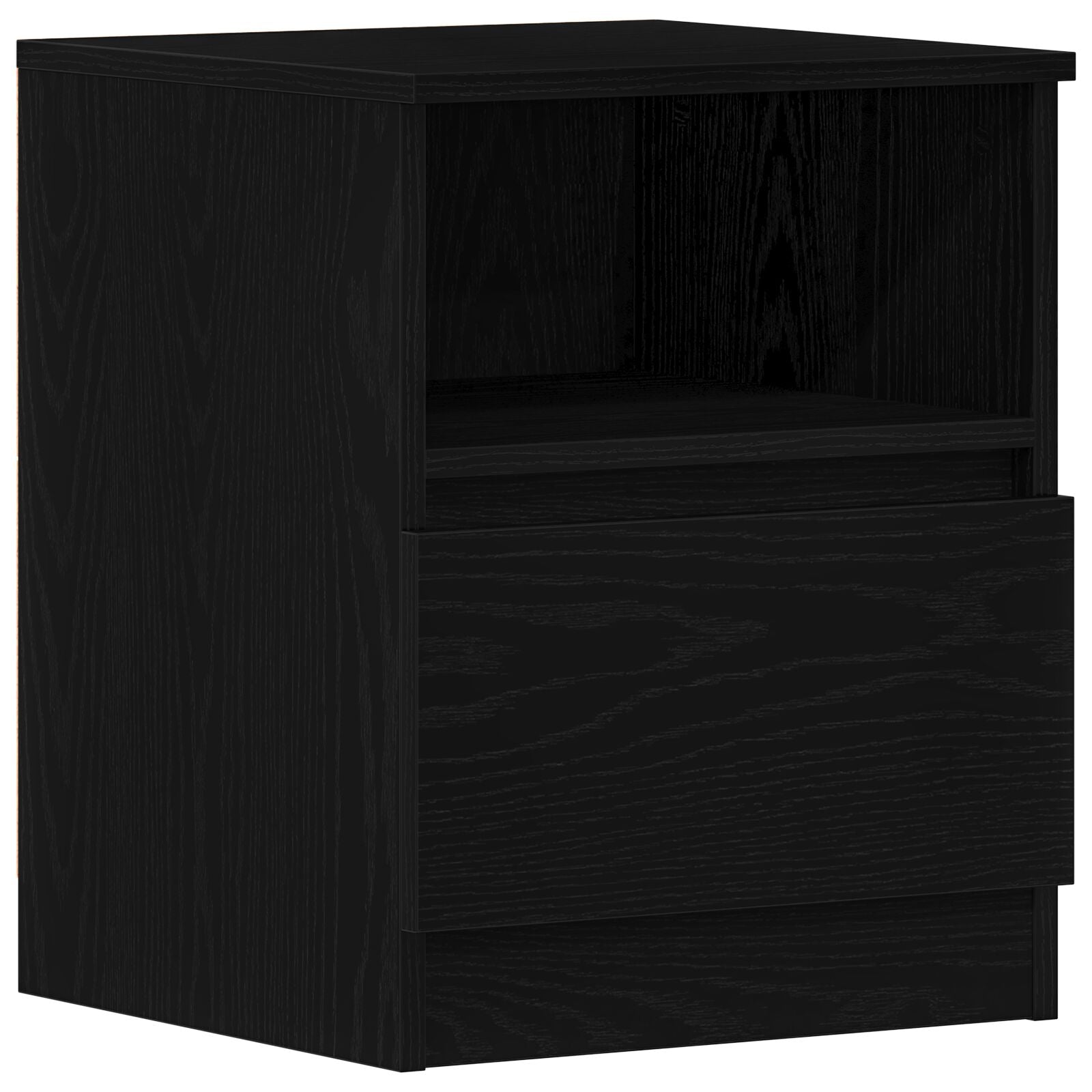 Nachtkastjes 2 Stuks Zwart Eiken 40X40X50 Cm Gelaagd Hout
