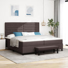 Boxspringbed 200x200 cm donkergrijs stof