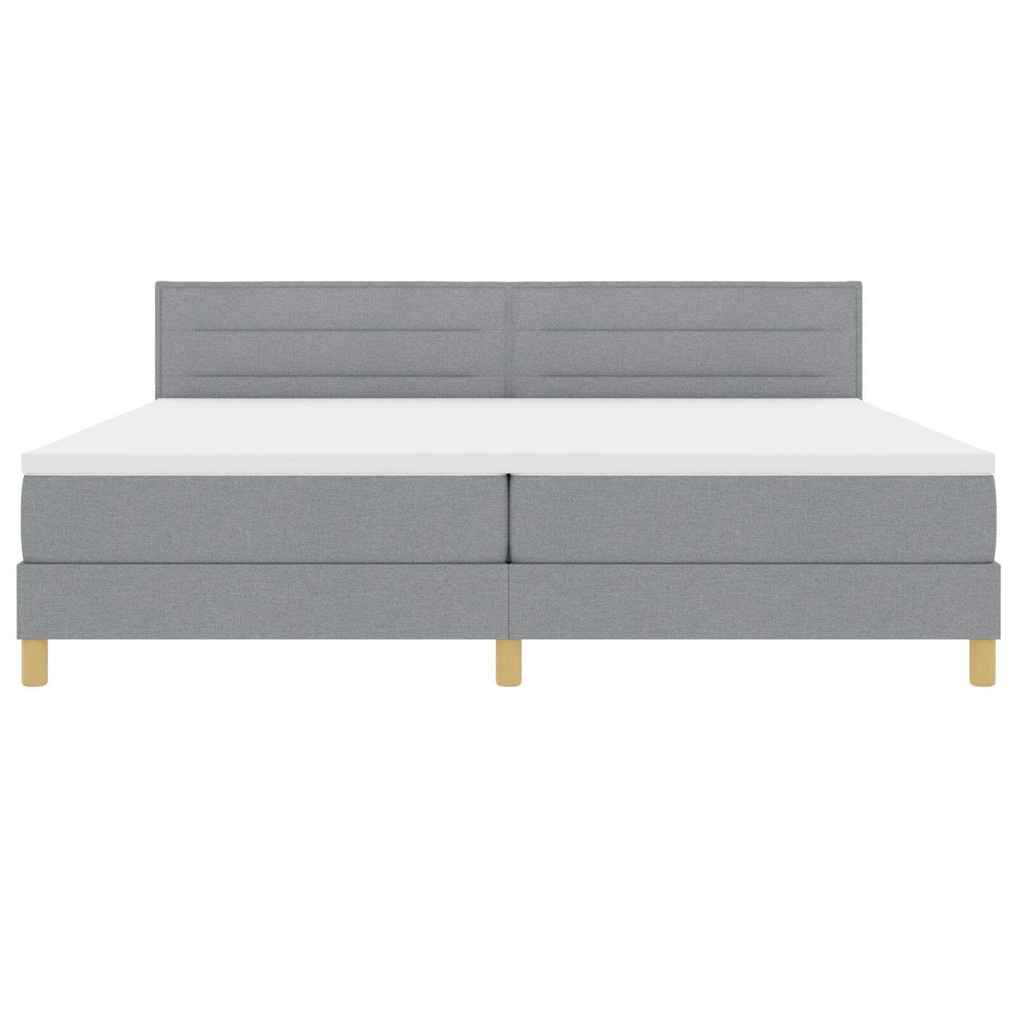 Boxspringbed Met Matras Stof Lichtgrijs 200 x 200 cm Lijnen ontwerp